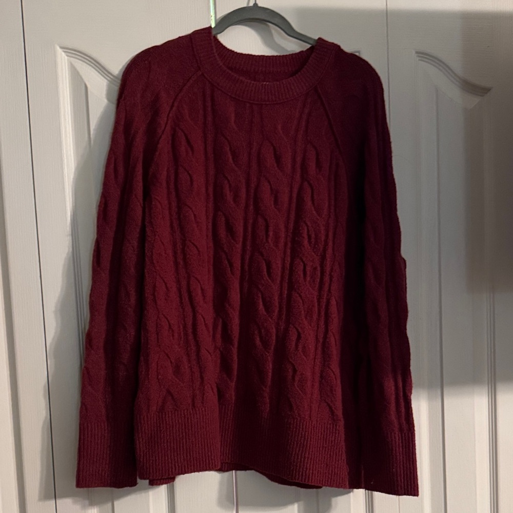 Aerie Deep Red Knit Sweater